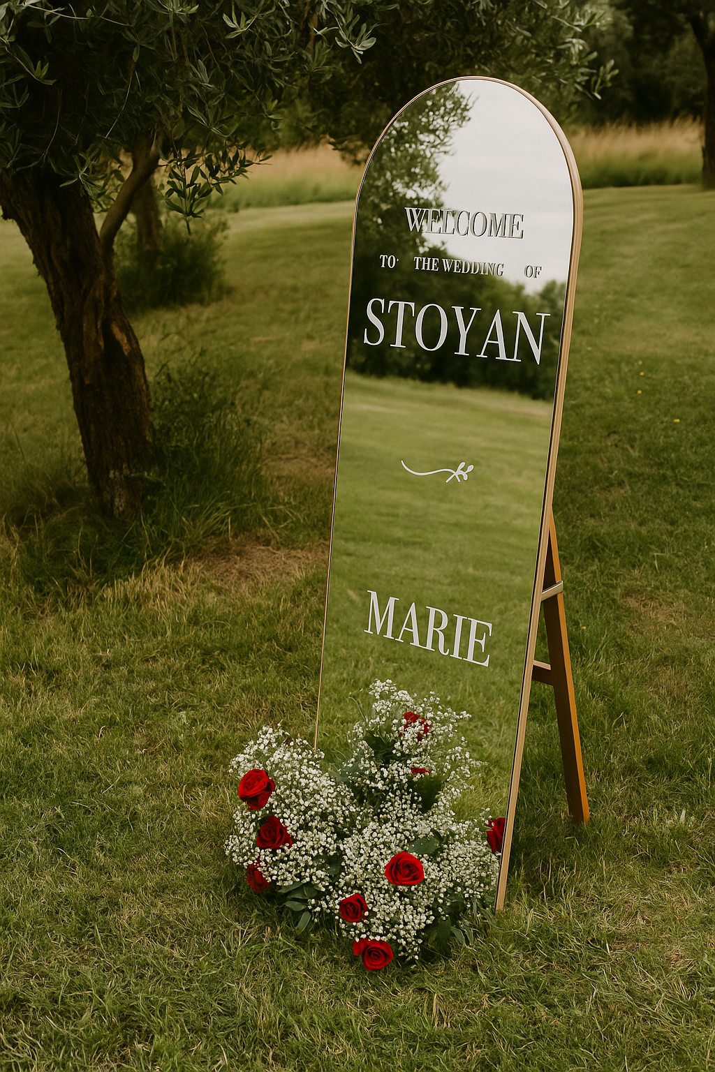 Miroir de bienvenue au mariage